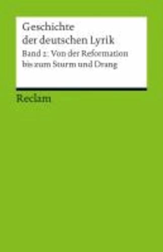 Hans-Georg Kemper: Geschichte der deutschen Lyrik Bd. 2 Von der Reformation bis zum Sturm und Drang (German language, 2012)